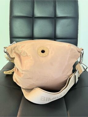 Bimba Y Lola Nylon Gathered Medium Crossbody Bag Camel